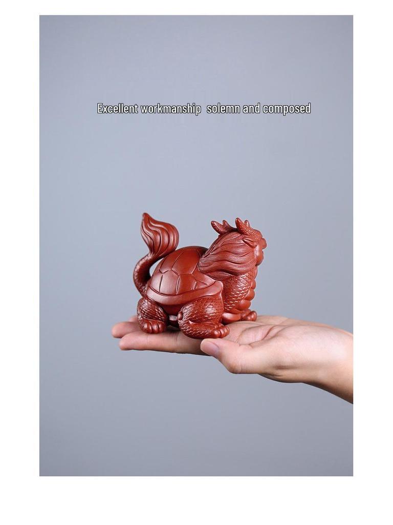 Handmade Yixing Zisha Dragon Turtle Tea Pet for Tea Ceremony