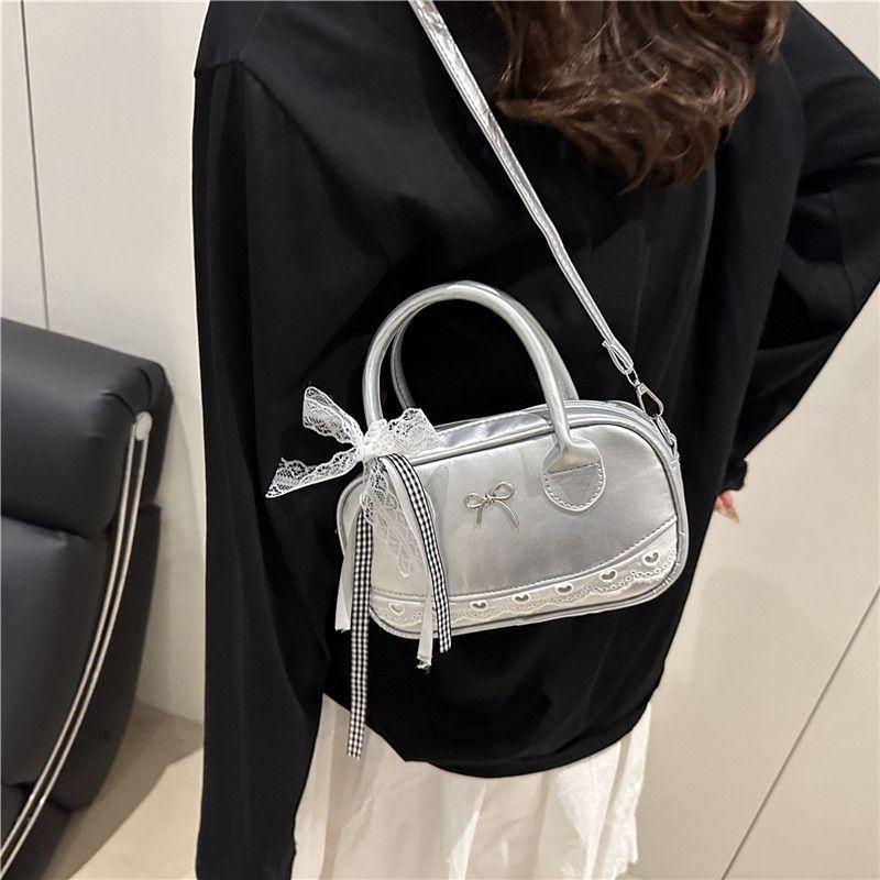 Simple Stylish New Women's Crossbody Bag Fashion Handbag Shoulder Bag Versatile Bowling Bag Cute Bow Crossbody Pouch