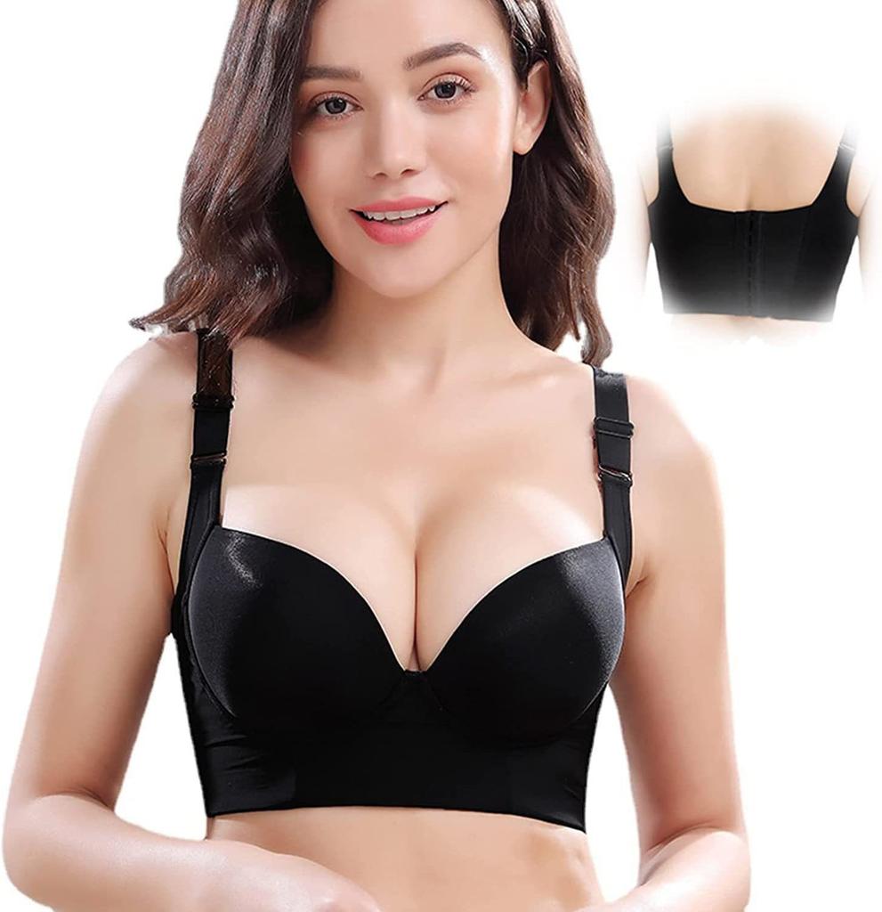 Popular Non-marking Large Size No Steel Ring Gathering and Closing Sub-breasts Bra Anti-sagging Sports Beauty Back Deep V Bra
