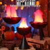 LED Halloween Flame Fire Pit Ornaments - Spooky Hanging Decorations with Faux Flames for Haunted House