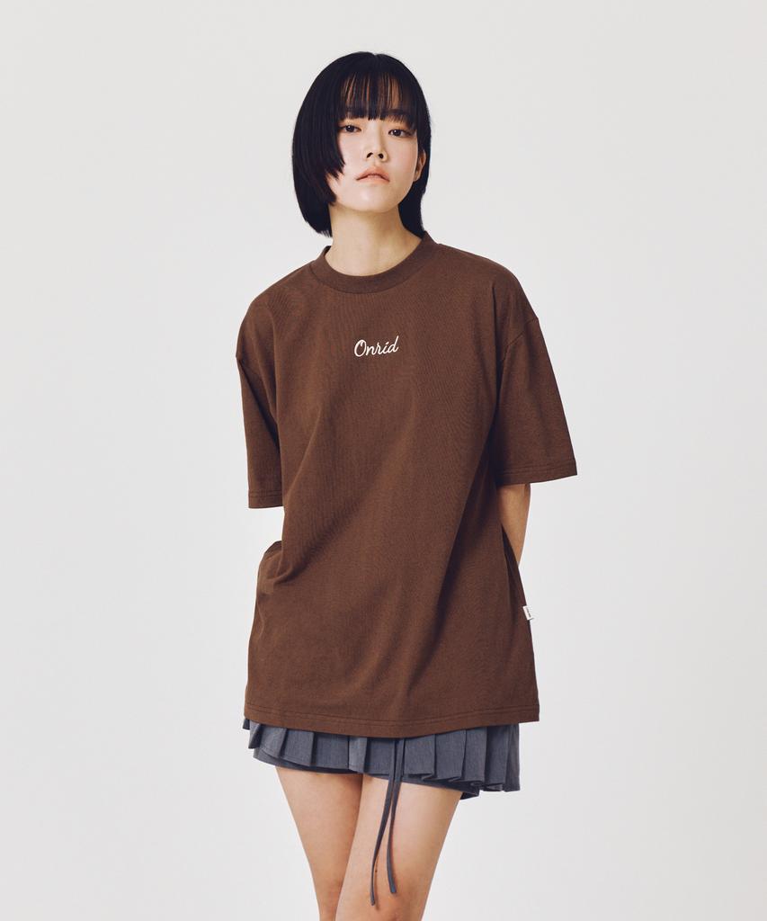 ONRIDPROJECT Small Embroidered Logo T-Shirt - Brown