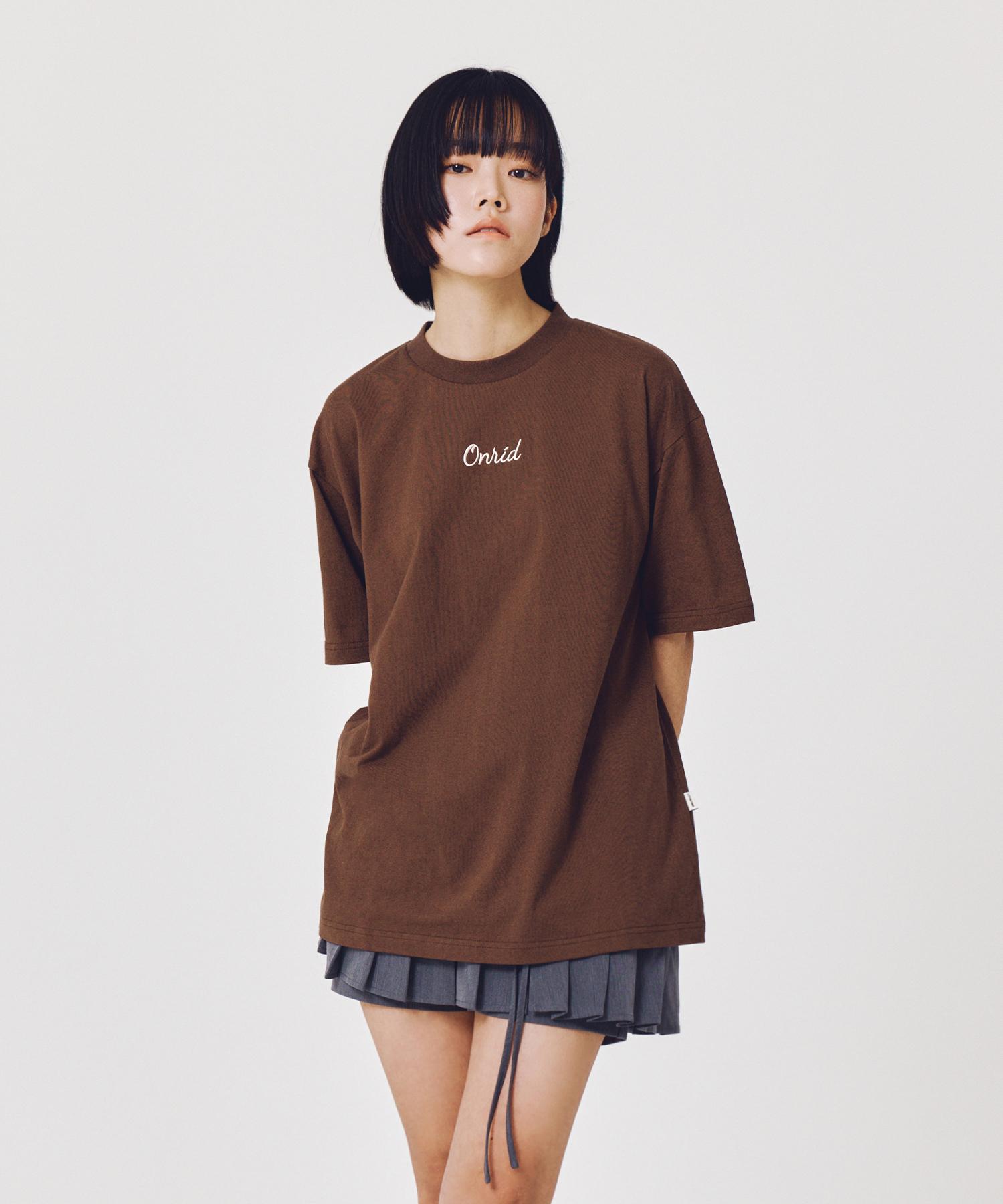 Onlyd Project Small Embroidered Logo T-Shirt - Brown Brown