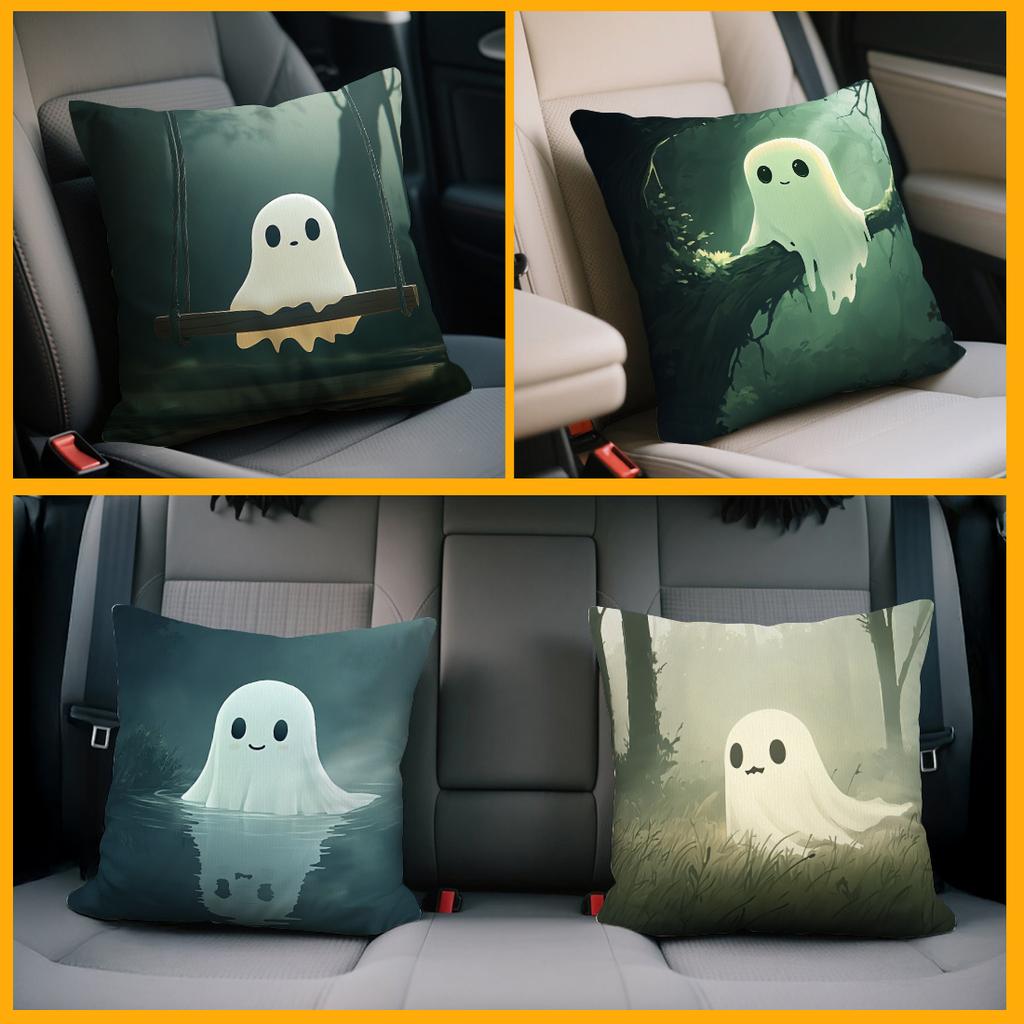 Halloween Ghost Theme Cushions Pillowcase Polyester Cushion Cover Throw Pillow Sofa Decoration Pillowcover Home Car Decor