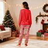 Matching Family Christmas Print Pajama Set with Round Neck, Long Sleeve & Long Pants for Kids and Adults