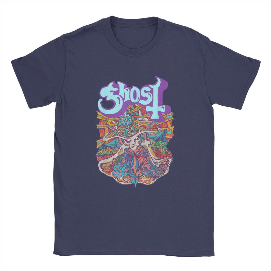 Ghosts Band Seven Inches Of Satanic Panic T Shirt for Men Cotton T-Shirts Crew Neck Heavy Rock Hip Hop Tees Short Sleeve New