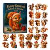 Squirrel Advent Calendar 2025 24-Day Christmas Countdown Calendar with 24 2D Acrylic Squirrel Ornaments for Holiday Tree Decor