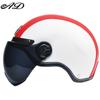 AD Retro Motorcycle Helmets with Harley Visor Leather Helmet for Man Electric Motorbike Vintage Protected Motor Safety Cap