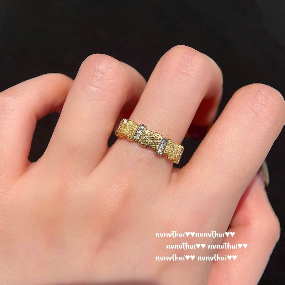 Vintage Brushed Gold Bar Gemstone Bracelet Vintage Filigree Wheat Zircon Ring, Set