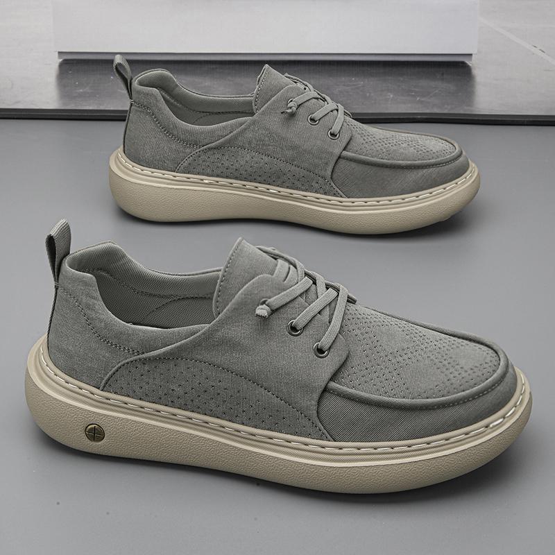 High Quality Men's Casual Leather Shoes Soft Bottom Outdoor Walking Shoes Comfortable Antiskid Flat Designer Lace-Up Sneakers