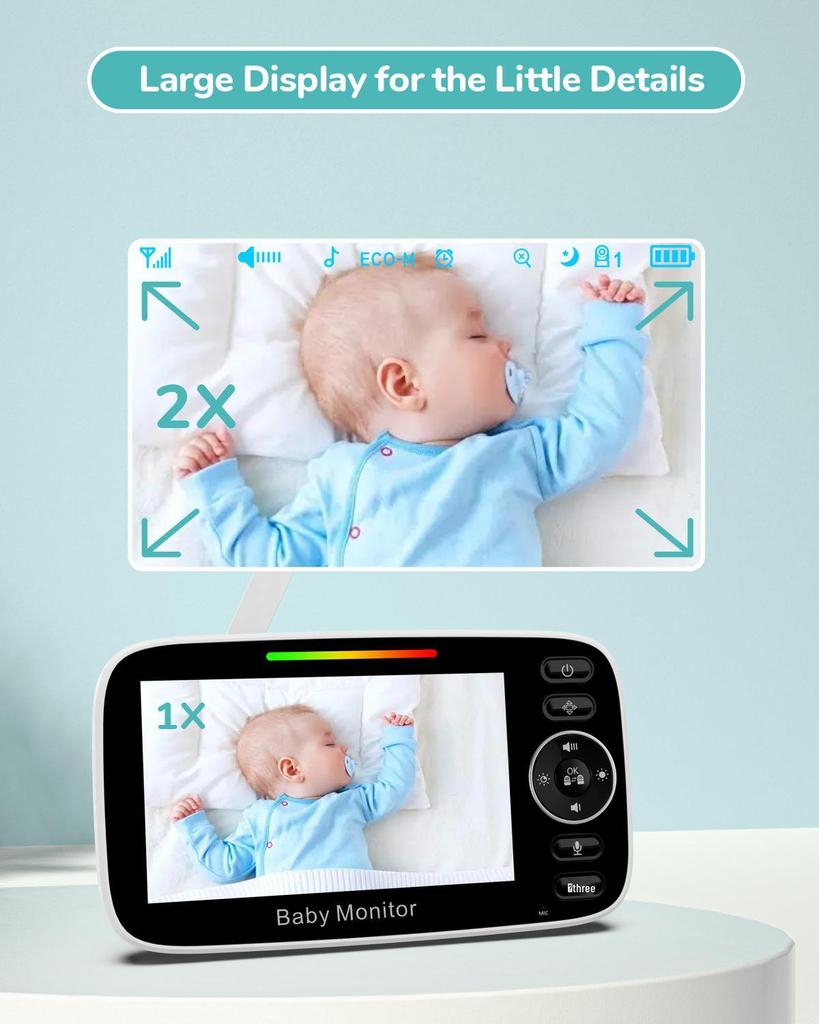 SM43C Drahtloses Babyphone mit Nachtsicht, Schlaflied, Gegensprechanlage und Temperaturerkennung