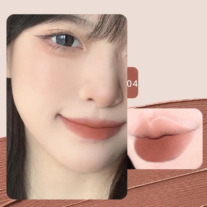 HEY.YUE Air Soft Matte Velvet Whitening Rtěnka je přirozeně nelepivá a není snadné ji přilnout k bahnu na rty