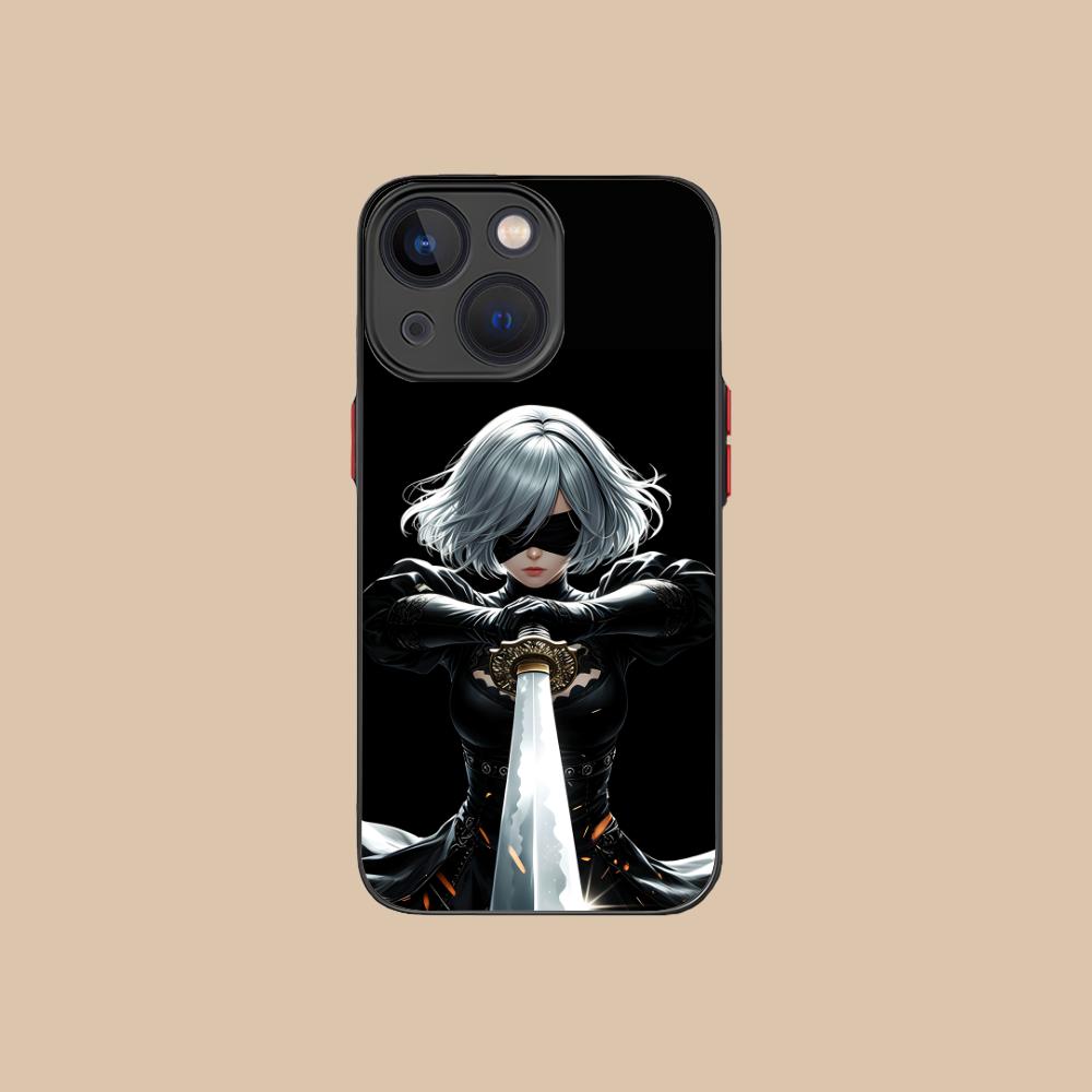 Anime Nier 2B Silicone Mobile Phone Case for iPhone 17 16 15 14 13 12 11 X XR XS Air Pro Max Plus Mini Colorful Cover