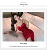 Socialite Style Sexy Low-Cut Spaghetti Strap Maxi Dress with Slimming High Waist and Slit