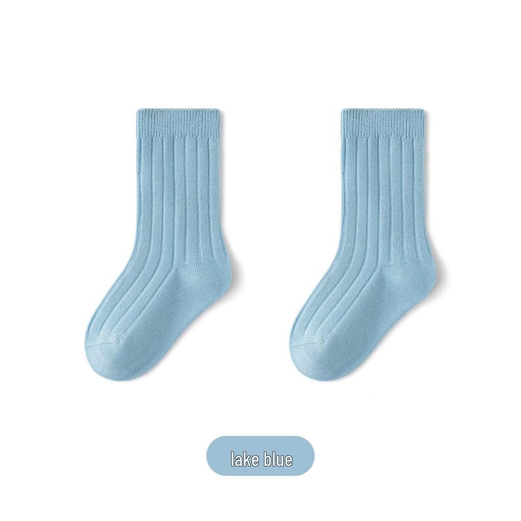 New Spring & Autumn Cotton Socks for Kids - Solid Color Short Socks for Boys & Girls