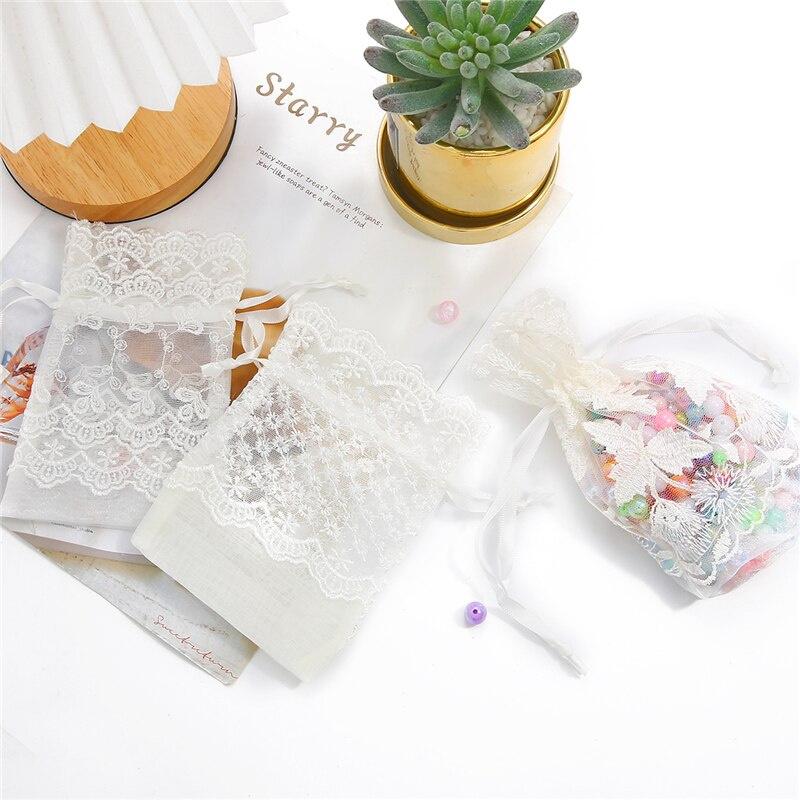 1 Stück/Beutel 10x14cm Exquisiter Verpackungsbeutel Modische Bestickte Kordelzugtaschen Spitze Große Blumen Tasche Geschenktasche Schmuckverpackung Hochzeitsgeschenk Verpackung