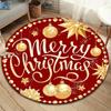 1pc Soft, Absorbent & Non-Slip Merry Chrismas Round Rug, Perfect for Entryway, Living Room, Bedroom Decor, Machine Washable Flannel Memory F