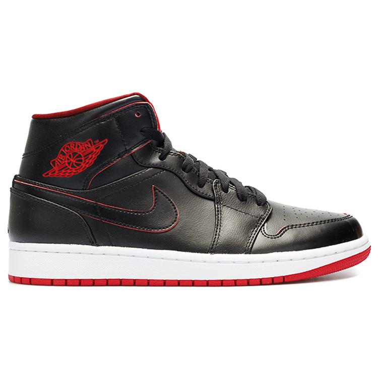 Jordan 1 Retro Mid Black Red White 554724-028