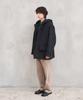 HORLISUN Longgrove Wool Hood Half Coat Melange Black