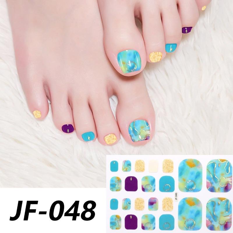 Naklejki na paznokcie u stóp w jednolitym kolorze, z brokatem i efektem kociego oka, wodoodporne, wybielające, pełne naklejki, naklejki na paznokcie u stóp, naklejki na paznokcie z efektem aurora