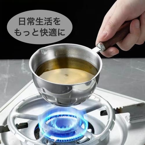 Asdays Milk Pan, Induction Compatible, Direct Heat Compatible, Saucepan, Small Pot, Mini Pot, Baby Food Pot, Measuring Scale, Stainless Steel, Kitchen