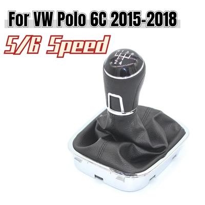 5-Gang/6-Gang-Schalthebel, Schaltknauf mit Ledermanschette, Auto-Styling für VW Volkswagen Polo 6C 2015 2016 2017 2018