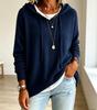 2026 European & American Women's Hooded Drawstring Long Sleeve Wool Knit Sweater