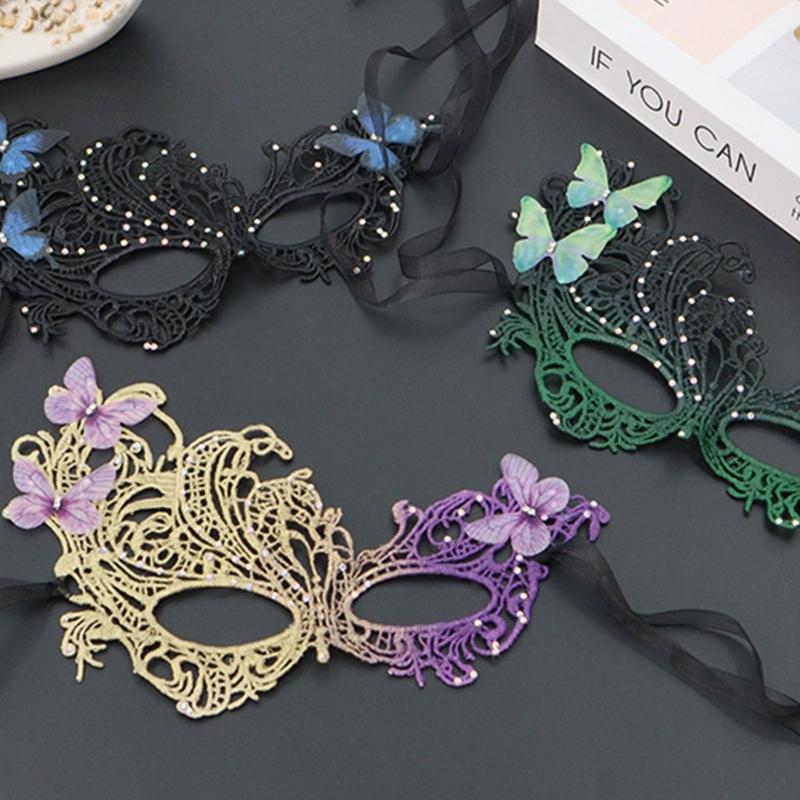 Half Face Lace Mask Masquerades Mask Eye Mask With Gradient Design Perfect For Halloweens And Cosplays