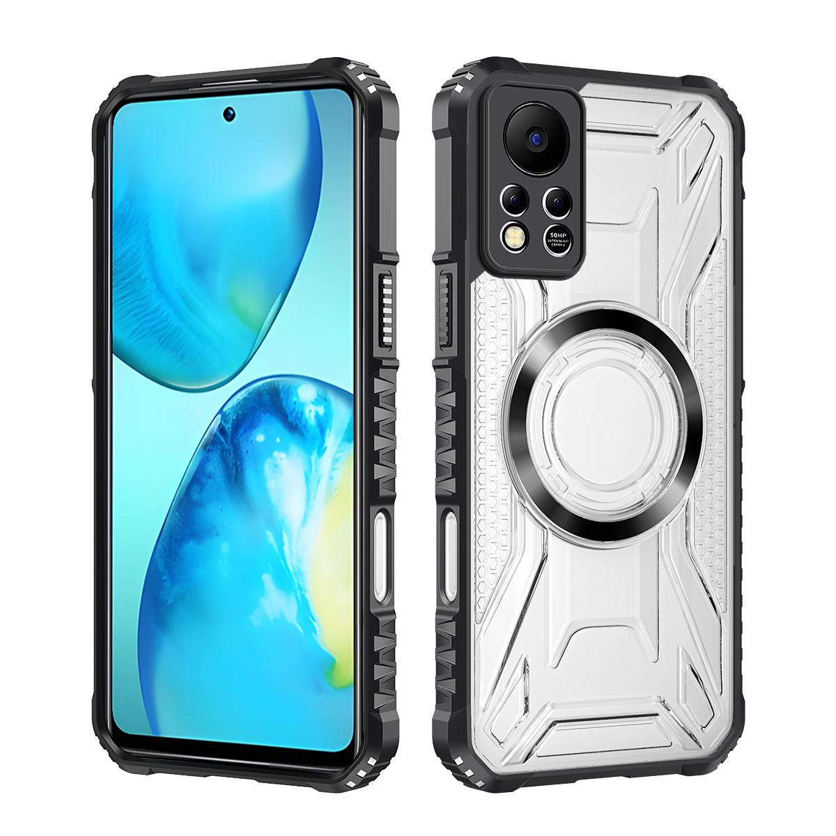 

CD Magnetic Design Heavy Duty Hard HD Clear Back Cover For Infinix Hot 11S NFC X6812B,Rugger Armor Hard PC TPU Case Hot 11S NFC X6812B чёрный