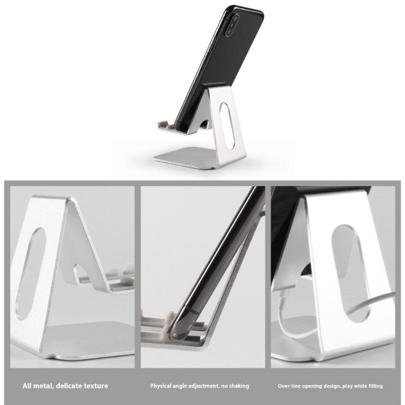 Phone Holder Universal Angle Adjustable Stand for Phone Tablet Tabletop Aluminum Support Cradle for Live Watching Video