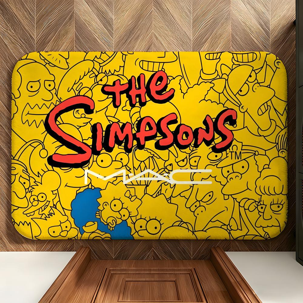 Cartoon T-The S-Simpsons Floor Mat Soft Flannel Floor Mat  Suitable for Entryways, Living Rooms, Bedrooms, and Bathrooms