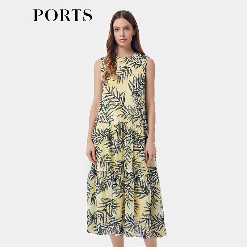 

PORTS Women s Palm Silhouette Silk Dress M