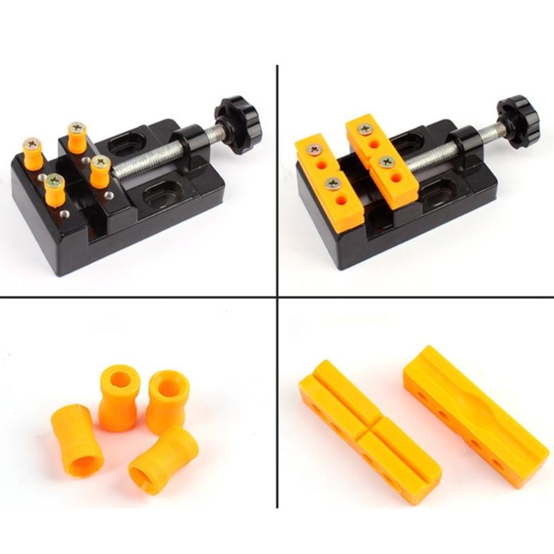 Aluminum Mini Table Vise Jaw Carving Bench Clamp Drill Press Vice Micro Clip Adjustable Flat Pliers DIY Jewelry Tools