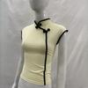 European and American Summer Retro Chinese Style Niche Buckle Women's Slim Fit Cheongsam Collar Top