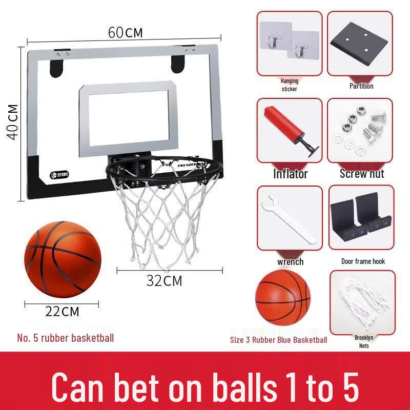 Jun Ding Ying Wall-Mounted Basketball Hoop Set