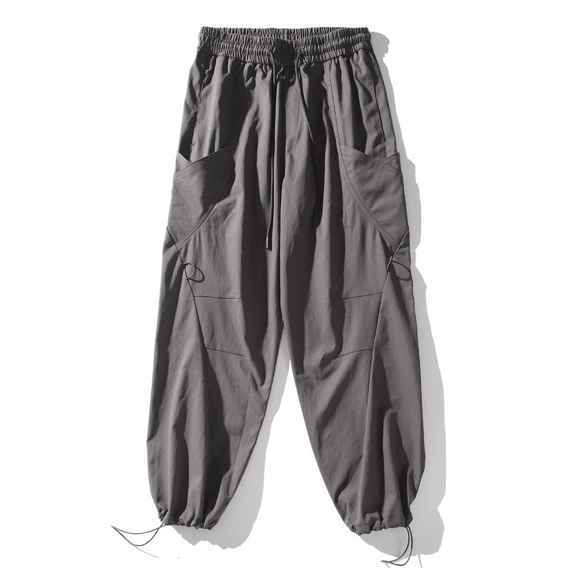 Original Foreign Trade Surplus Stock, Japanese-Style Autumn Work Pants for Men, Straight Loose Fit, Elastic Waist, Can Be Cuffed, Casual Long Pants