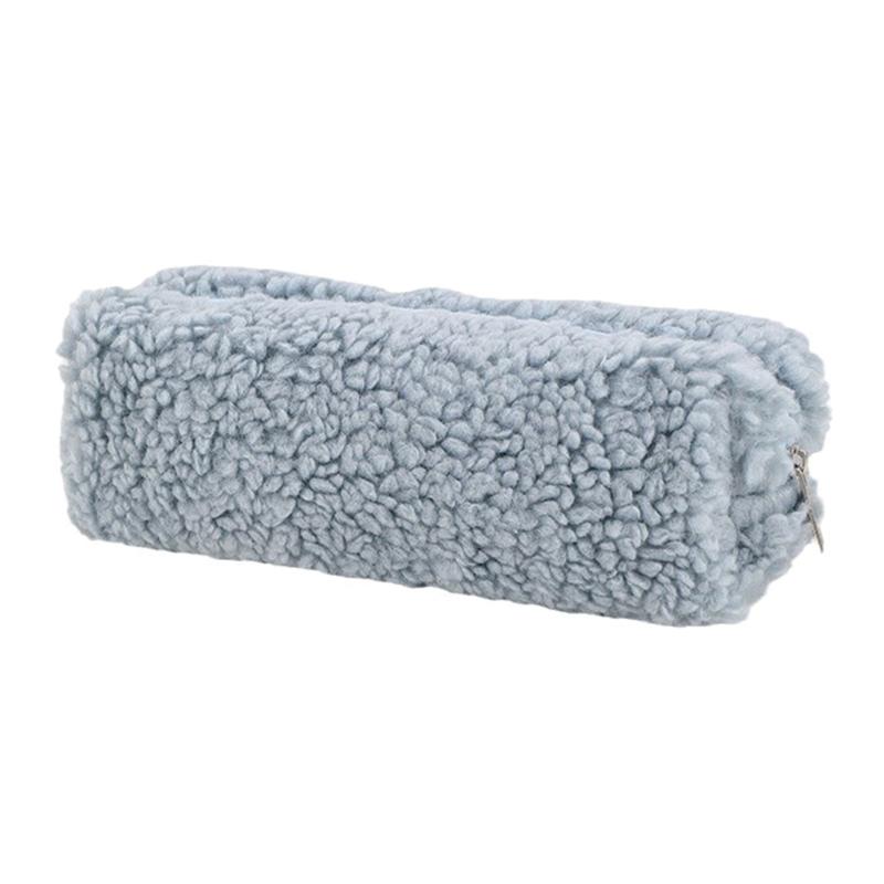 Large Capacity Pencil Case Zippered Plush Pen Pencil Pouches Portable Pencil Organizers Bag Travel Cosmetic Storage Bag