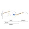 Women's Trendy Rimless Reading Glasses Unisex HD Lens Diamond Cut Presbyopia Eyeglasses Finished Far Sight Eyewear +1.0 To +4.0