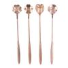 4PCS Mixing Spoon Flower Heart Shaped Coffee Spoon Stainless Steel Desert Scoop Ice Tea SpoonRose