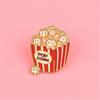 Cartoon Cat Popcorn Lapel Pin Cute Food Series Brooch for Bags Jackets & Backpacks Zinc Alloy Rust-Proof Unique Gift for Kids Teens Cat Lovers
