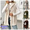 Damen Tankjacken Mantel Mode Doppelseitige Plüsch Kapuzenknopf Strickjacke Lässig Herbst Winter Verdrehte Weste Wolljacke Damen