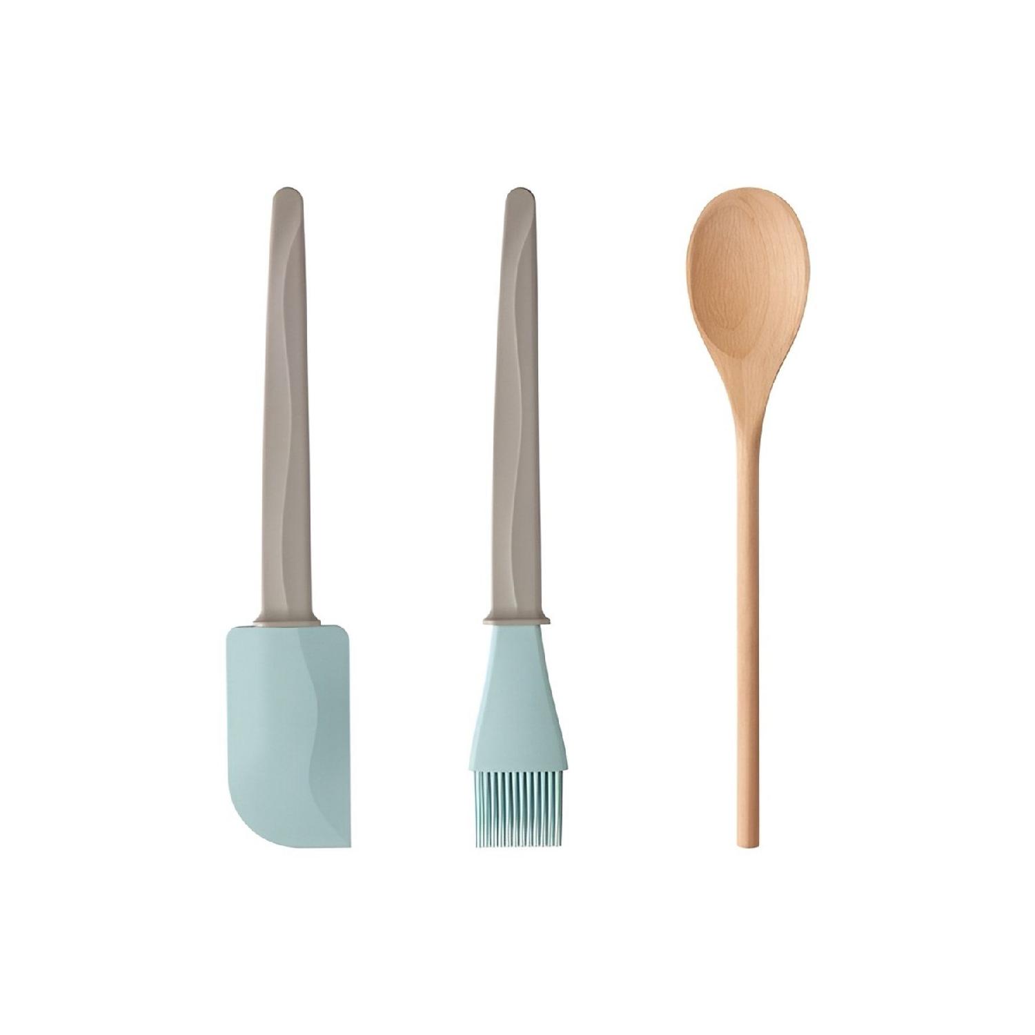 

Лопатка Bakglad Egg Brush Wooden Spoon Set 3 шт бежевий
