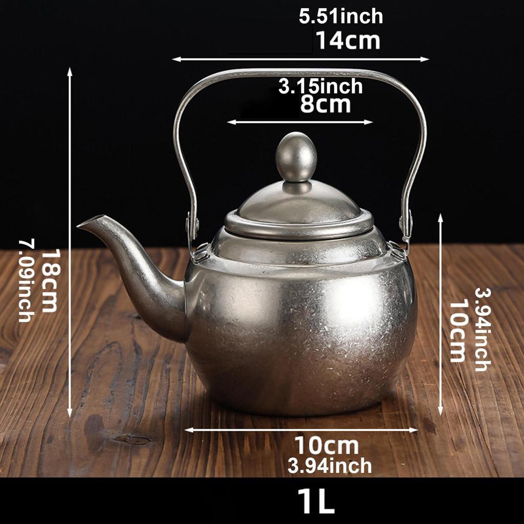 Bule de Chá de Aço Inoxidável Panela para Ferver Água Chaleira Portátil com Chá para Sala