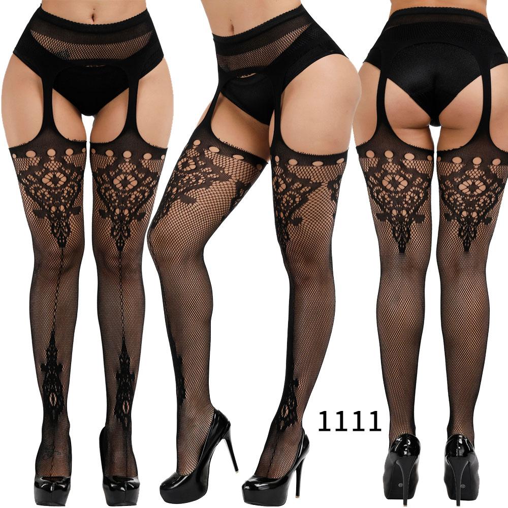 Women Sexy Suspender Stockings Open Crotch Pantyhose Fishnet Tights Hot Fashion Night Party Mesh Net Leggings Garters Hosiery