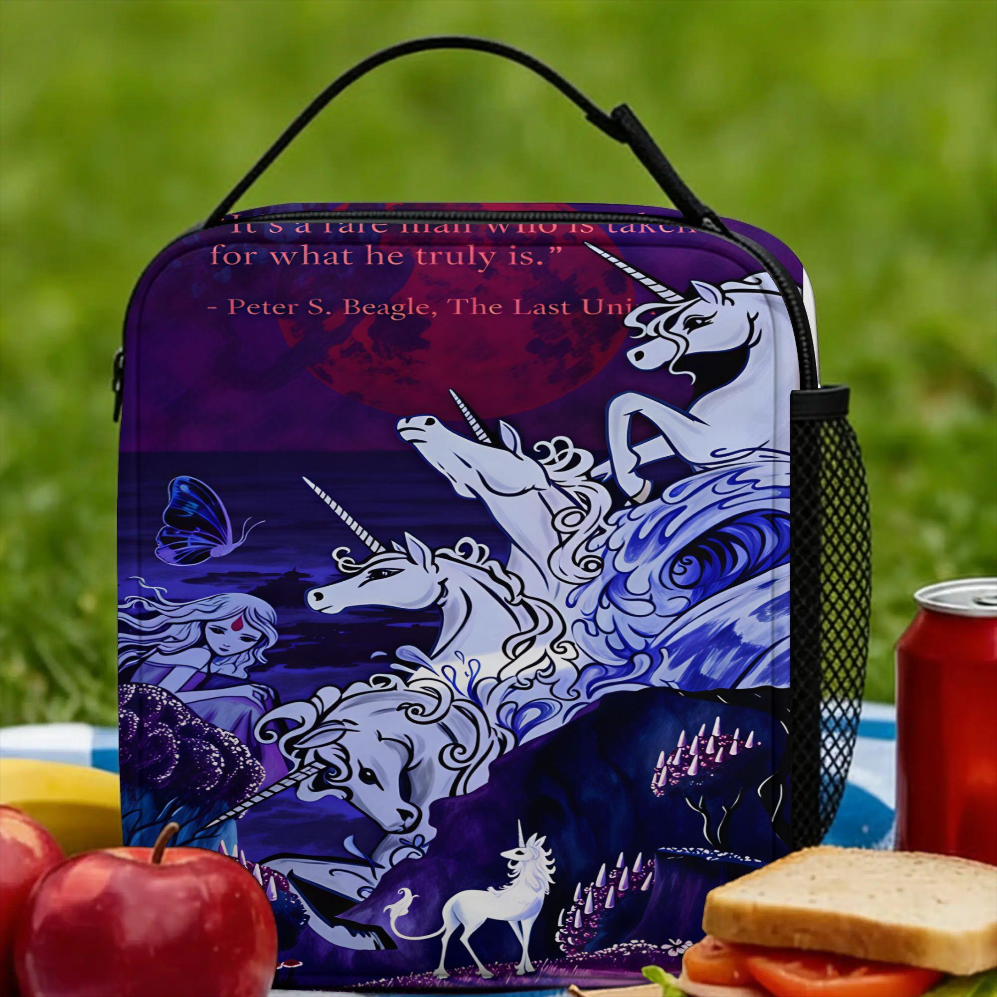The Last Unicorn Lunch Bag  Fun Lunch Box Office Portable Thermal Lunch Bags For Child Oxford Graphic Design Cooler Bag One Size