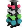 Hex Dumbbells Set with Dumbbell Rack, Hand Weights for Home Gym Strength Training, 2 X 1kg, 2 X 2kg, 2 X 3kg, 2 X 4kg
