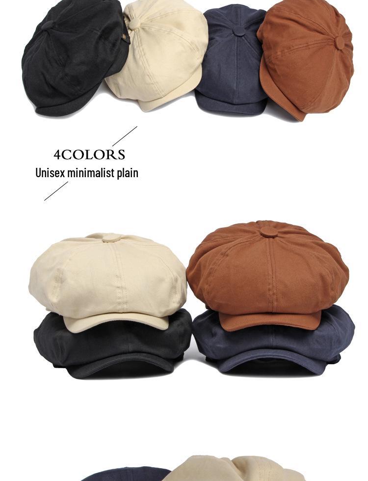 Unisex Adjustable Baseball Cap: Classic Eight-Panel British Newsboy Style