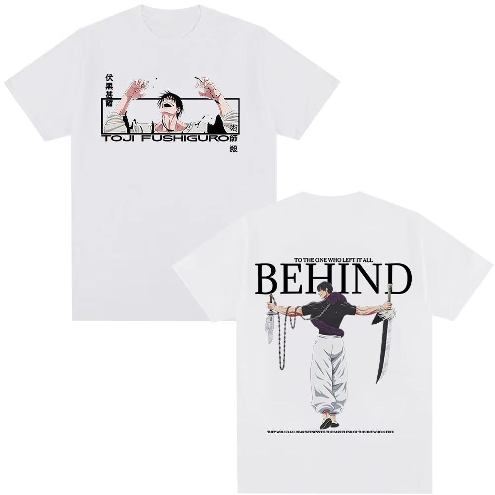 Anime Jujutsu Kaisen Fushiguro Toji Bedrucktes T-Shirt Herren Damen Kleidung Mode Hip Hop Übergroße T-Shirts Baumwolle Freizeit T-Shirts