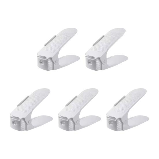5Pcs Shoe Use Stacker Shoe Slots Adjustable Double-Layer Design Shoe Rack