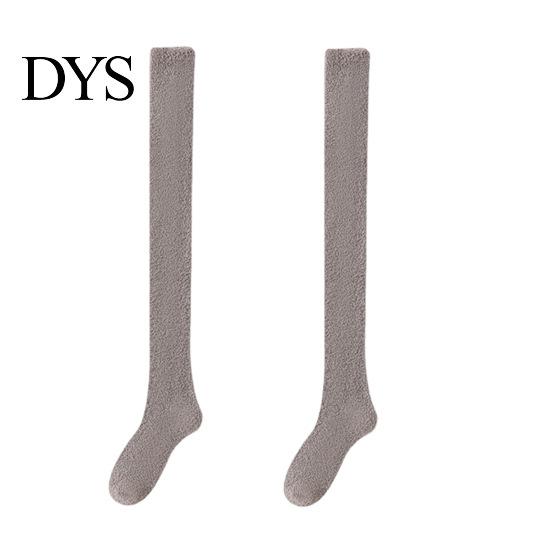 Solid Color Stockings 1 Pair Women Winter Socks Tihick Plush Over Knee Anti-slip Coral Thick Fleece Warm Thickened Warmth for Various Occasions