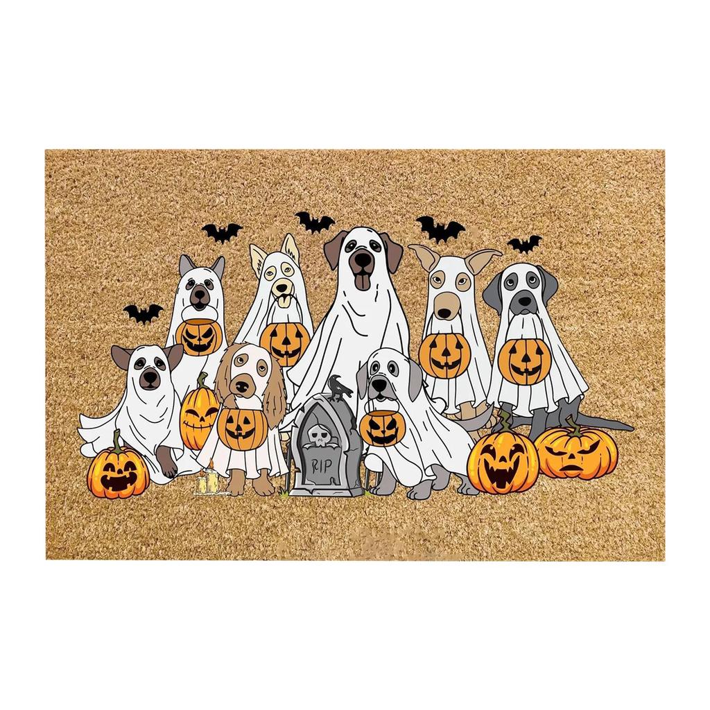 Halloween Bath Blanket Pumpkin T Tufted Bath Mat Non-slip Bathroom Bath Blanket Front Door Mat